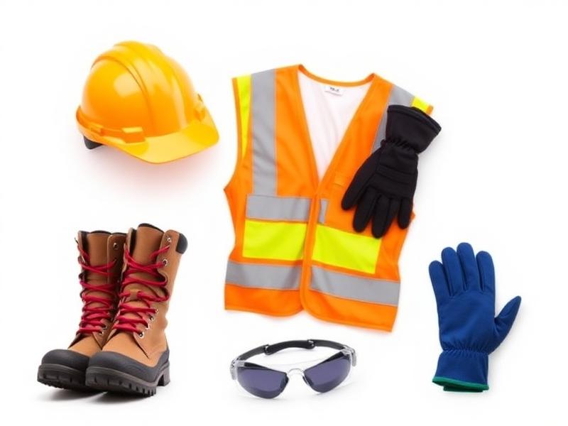 Botinas, capacete, colete refletivo e luvas de proteção